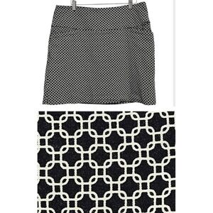 S.C. & Co. Skort Women XL Black White Geometric Chain Link Athletic Preppy Golf